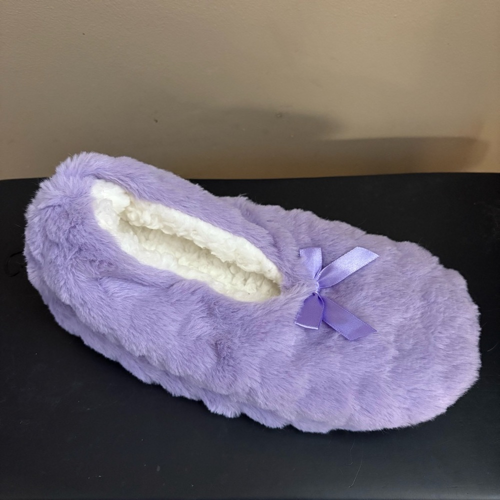 Purple Fuzzy Slippers
